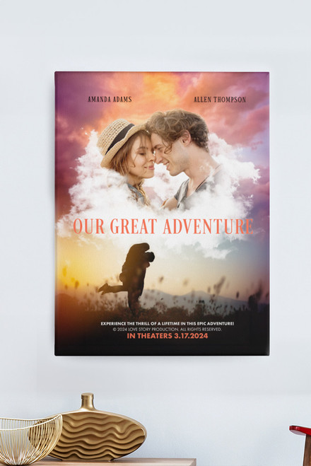 Personalized Romantic Movie Poster for Couple's Gift