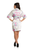 Zynotti Glitter Print Off-White Floral Maid of Honor Satin Robe