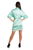 Zynotti's Matching Lace Monogram Satin Robe in Mint