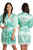 Personalized Embroidered Monogram Matron of Honor Mint Green Lace Satin Robe