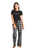 Zynotti mrs. matching black and white flannel plaid pajama lounge sleepwear pants with mrs black crewneck tee shirt top