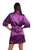 Zynotti Rhinestone Mother of the Bride Bridal Party Wedding Kimono Eggplant Plum Satin Robe