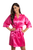 Zynotti Hot Pink Satin Kimono Robe