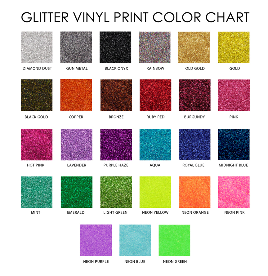 Glitter Color Chart