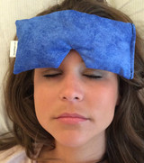 The Eye Wrap may be used across the forehead, relieving tension and relaxing a furrowed brow. 