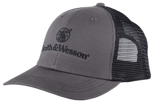 S&W® Classic Logo Charcoal Grey/Black Trucker Hat