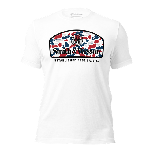 Smith & Wesson® Established 1852 Red White & Blue Camo Tee Front