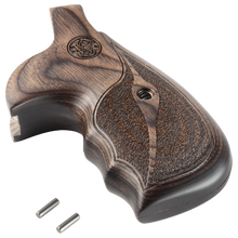 BROWN DYMONDWOOD® FINGER GROOVE WOOD GRIPS FOR N-FRAME REVOLVERS