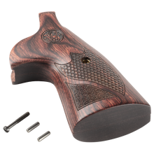 RED DYMONDWOOD® ROUND TO SQUARE DELUXE WOOD CONVERSION GRIPS FOR N-FRAME REVOLVERS