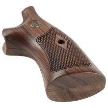 TARGET STYLE CLASSIC WOOD ROUND TO SQUARE CONVERSION GRIPS FOR K/L-FRAME REVOLVERS