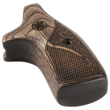 BROWN DYMONDWOOD® ROUND TO SQUARE WOOD CONVERSION GRIPS FOR J-FRAME REVOLVERS
