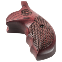 RED DYMONDWOOD® DELUXE WOOD FINGER GROOVE GRIPS FOR K/L-FRAME REVOLVERS