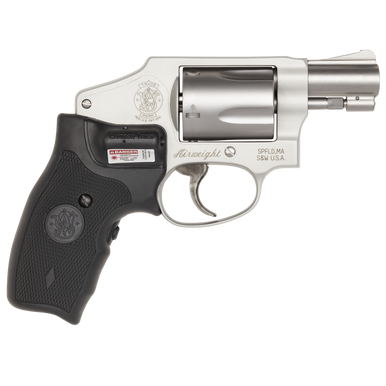 Smith & Wesson Model 642 Airweight Revolver, .38 Special, 1.88, Silver, Crimson Trace Lasergrip