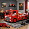 Turn bedtime into an exciting rescue mission with our Fire Engine Car Bed!  Fun and realistic fire engine design, complete with printed ladders, wheels, and LED headlights.