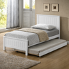 Quincy Trundle Bed Frame features an closed slated head and footboard and is great value, the perfect first bed. The low set trundle is perfect solution for sleepovers.
