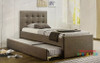 Mako Single Upholstered Bed Frame - Linen Grey