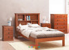 Atlas Bookcase Bed feature solid pine head and footboards.