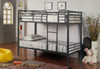 Houston Bunk features a metal frame with an open head and footboards which creates a feeling of space