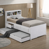 The Anaheim King Single Captain Bed in white is a timeless and functional storage bed, featuring built-in drawers and a trundle for extra sleeping space. Made from high-quality MDF, rubberwood, and LVL slats, this durable and stylish bed is perfect for kids, teens, or guest rooms. Enhance your bedroom with its classic charm and ultimate support.