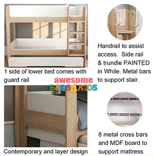 The Skyler Bunk Bed is the ultimate blend of style, durability, and functionality, making it the perfect choice for growing kids and shared bedrooms. Crafted with a sturdy wooden frame and a sleek modern design, this bunk bed provides a safe and comfortable sleeping solution while maximizing floor space. The Skyler Bunk Bed is the ultimate blend of style, durability, and functionality, making it the perfect choice for growing kids and shared bedrooms. Crafted with a sturdy wooden frame and a sleek modern design, this bunk bed provides a safe and comfortable sleeping solution while maximizing floor space.