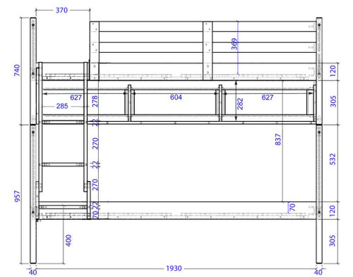 Springfield Single Over Double Bunk Dimensions.