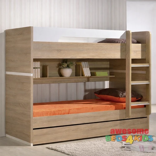 Magic Single and King Single Bunk Bed is great space saving bunk for all rooms. The Marcoola Bunk has the option to be split into two beds if required and features a trundle bed under the bottom bed great for sleepovers or storing all the kids toys or Manchester.
