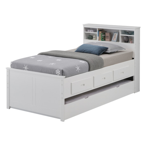 Anaheim King Single Captain Bed with Storage Drawers & Trundle – White | Classic & Durable Anaheim King Single Captain Bed with Storage Drawers & Trundle – White | Classic & Durable