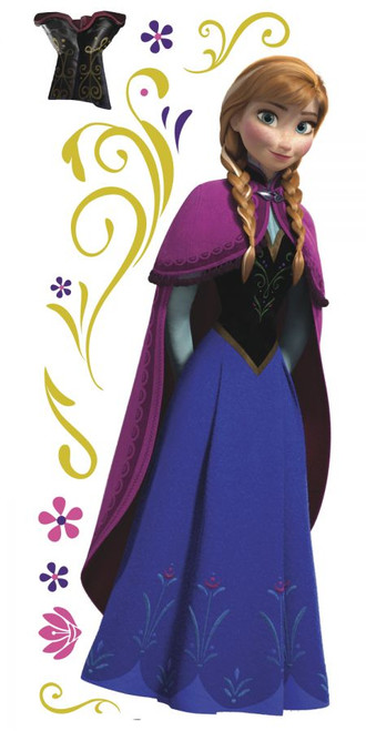 Make your little girl smile from ear to ear with these Frozen Anna with Cape Giant Wall Decals! Bring the icy adventure of Frozen to your child’s bedroom!  Make your little girl smile from ear to ear with these Frozen Anna with Cape Giant Wall Decals! Bring the icy adventure of Frozen to your child’s bedroom!