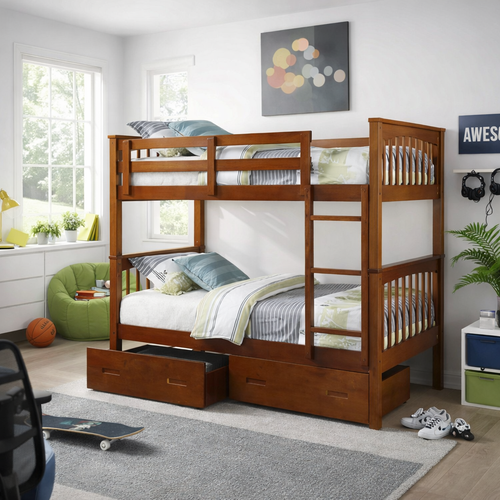 Upgrade your child's bedroom with the Brighton Single Bunk Bed, a perfect blend of functionality, safety, and style. Designed for growing families, this high-quality bunk bed offers a space-saving solution without compromising on comfort. Available in multiple colors and configurations, it seamlessly converts into separate beds, adapting to your needs over time.