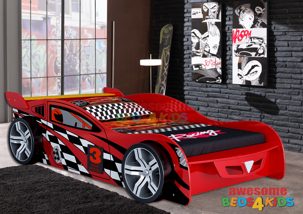 King Single No 3 Red Night Speeder Car Bed King Single Car Bed