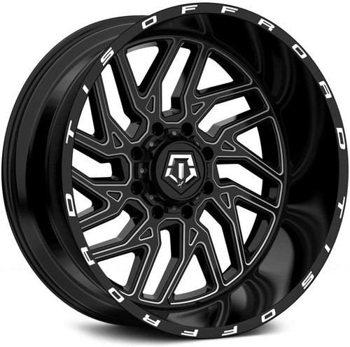 TIS 544BM 20 x 12 Black and Milled -44mm 6x139.7mm              