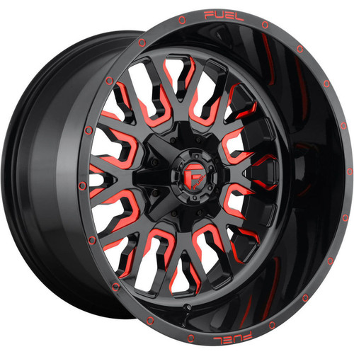 Fuel D612 Stroke 20x10 Gloss Black w/Candy Red