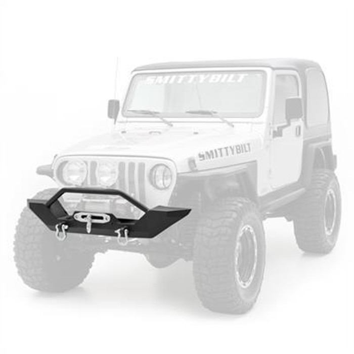 Smittybilt XRC Rock Crawler Winch Front Bumper with Grill Guard and D-ring Mounts (Black) 97-06 TJ