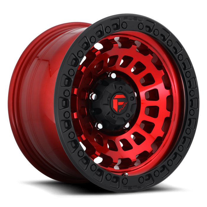 Fuel D632 Zephyr - 18x9, Red w/Black Beadlock, 6x5.5, +1Offset