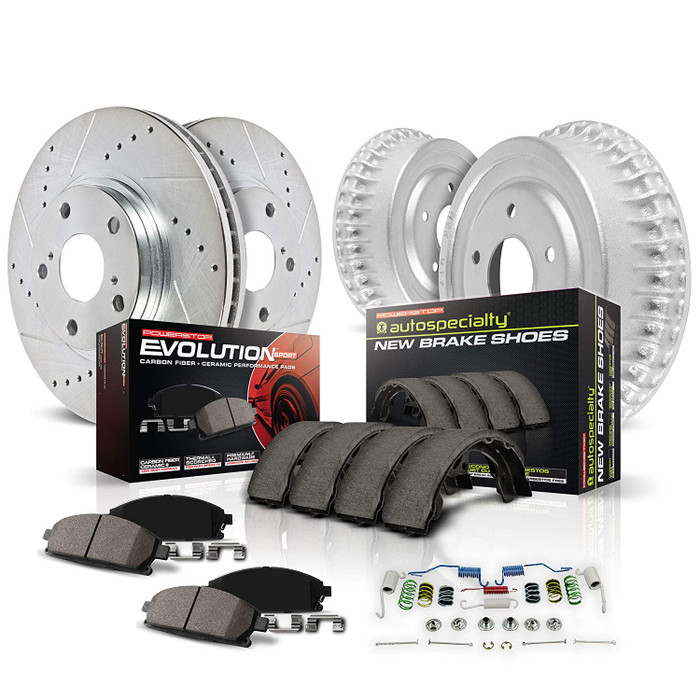 Powerstop Front & Rear Break Kit w/Drilled/Slotted Brake Rotors & Ceramic Pads