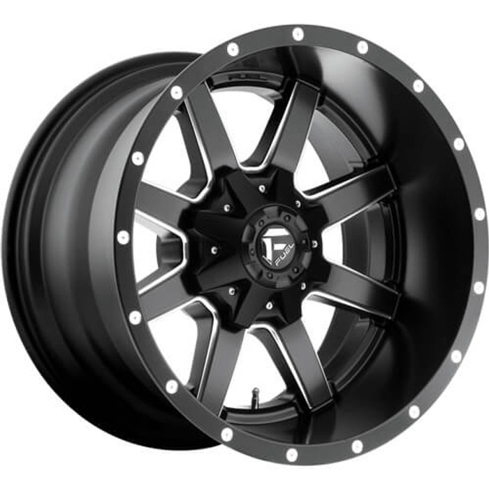 Fuel D610 Maverick  Gloss Blk & Milled  22x12  -45mm  6-135mm