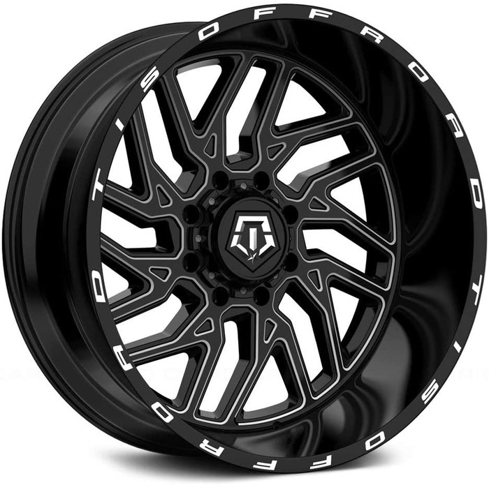 TIS 544BM 20x10 Gloss Black Milled 8-180mm -25mm Offset