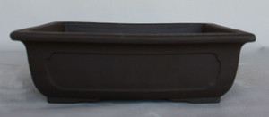 Japanese Yokkaichi Dark Brown Clay Unglazed Rectangle 14.75"L x 11"W x 4.5"H Ceramic Bonsai Pot - Main Image Japanese Yokkaichi Dark Brown Clay Unglazed Rectangle 14.75"L x 11"W x 4.5"H Ceramic Bonsai Pot - Main Image