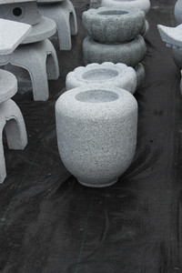 Natsume Stone Granite Stone Water Basin 12"D x 13.25"H Natsume Stone Granite Stone Water Basin 12"D x 13.25"H
