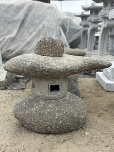 Wabi sabi short natural basalt stone lantern Wabi sabi short natural basalt stone lantern