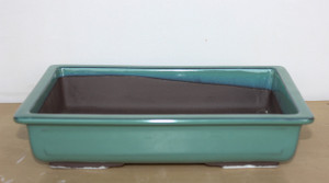 Japanese forest, group planting pot 9.75" x 7"W x 2" teal green