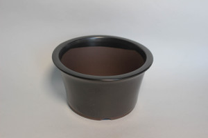 Subtle black circle 6.5"Dia bonsai pot