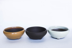 Circle with Curved Tapered Sides pot 4.75"dia--3 pots/set