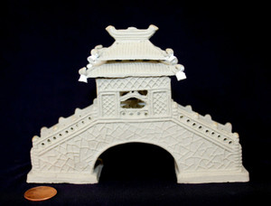 5.5"L x 4"H Extra Large Pavilion Stone Bridge Mudmen Bonsai Figurine - Main Image 5.5"L x 4"H Extra Large Pavilion Stone Bridge Mudmen Bonsai Figurine - Main Image