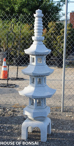 Antique Octagon Pagoda Style Stone Lantern - Main Image Antique Octagon Pagoda Style Stone Lantern - Main Image