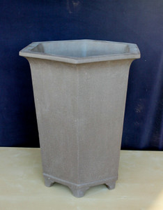 Chinese Yixing High Fired Unglazed Hexagon 17.25"L x 17.25"W x 19"D Cascade Ceramic Bonsai Pot - Main Image Chinese Yixing High Fired Unglazed Hexagon 17.25"L x 17.25"W x 19"D Cascade Ceramic Bonsai Pot - Main Image