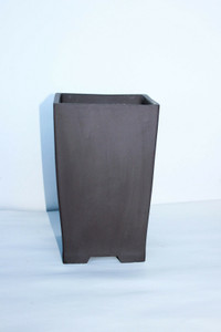 Japanese Yokkaichi High Fired Dark Brown Clay Unglazed Square 5"L x 5"W x 9"H Cascade Ceramic Bonsai Pot - Main Image Japanese Yokkaichi High Fired Dark Brown Clay Unglazed Square 5"L x 5"W x 9"H Cascade Ceramic Bonsai Pot - Main Image