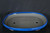 Japanese Yokkaichi Azure Blue Glazed Oval with Rounded Edges 15.5"L x 10.5"W x 2.5"H Forest & Raft Ceramic Bonsai Pot - Alternate Side View Image