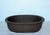 Japanese Yokkaichi Dark Brown Clay Unglazed Oval 10.5"L x 8.75"W x 3.25"H Ceramic Bonsai Pot - Main Imag x 3.25"H e