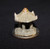 0.5"L x 0.6"H  Single Roof Tiny Pavilion Mudmen Bonsai Figurine - Front View on US Dime Coin
